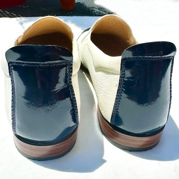 Gravati Women’s Leather Loafers – White/Navy Cap Toe – Size 8M – Made in Italy - Picture 10 of 10